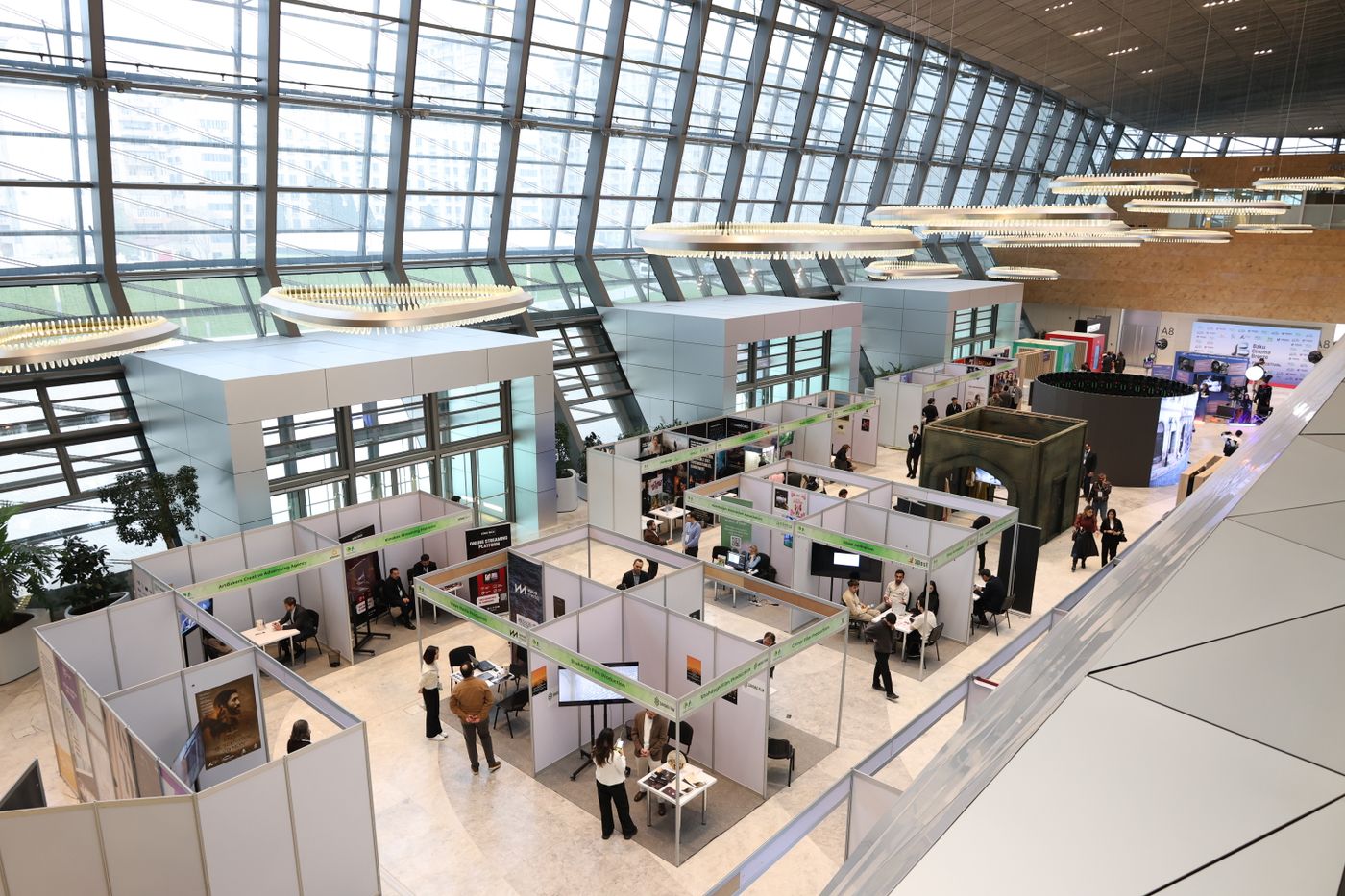 Professional exhibition hall prepared with trade stands