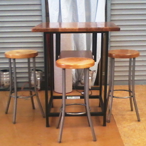 Bar leaners and stools arranged for an event