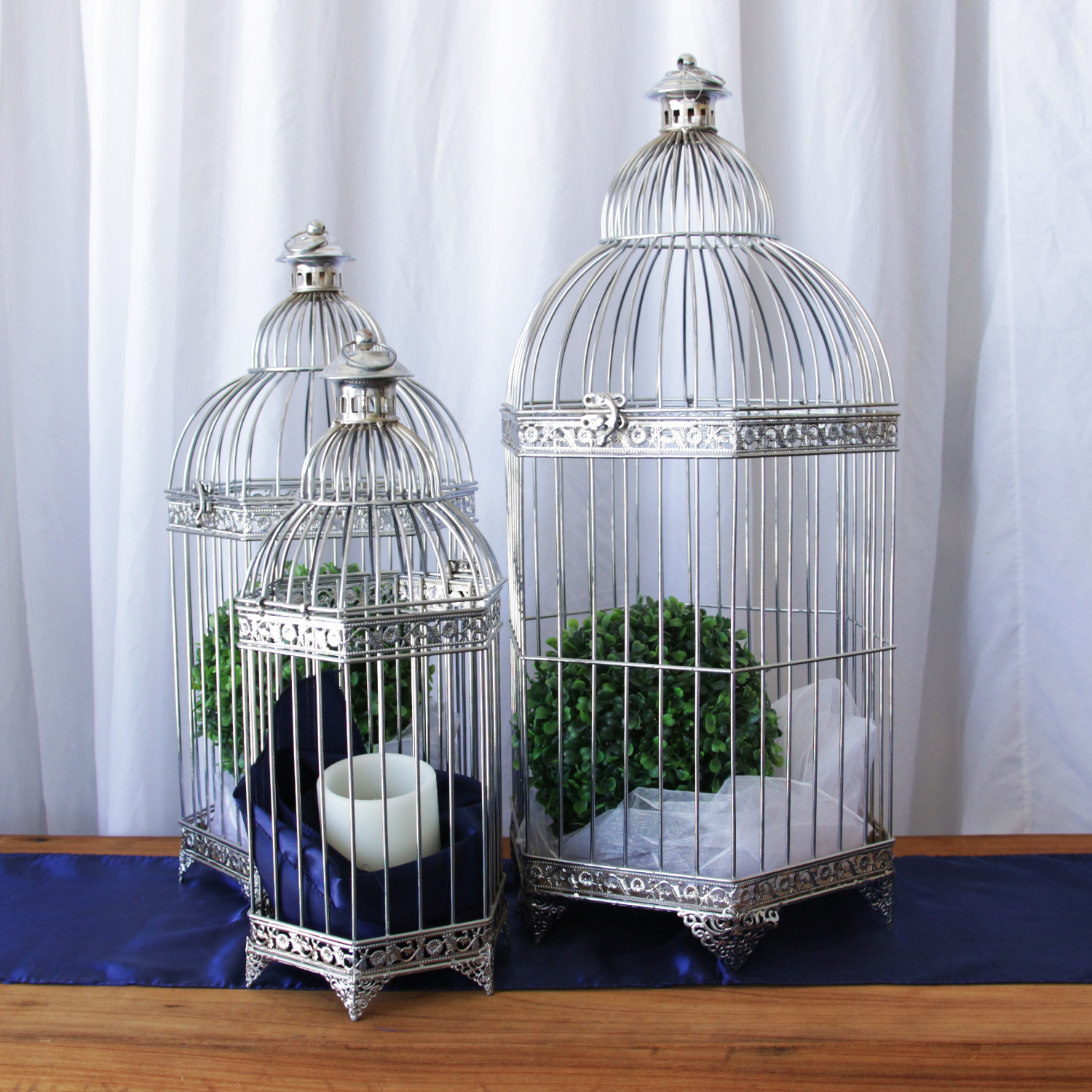 Chrome Birdcages (Set of 3)